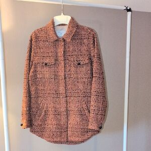 Seven Lab NYC Tweed Blazer Coat With Sequence